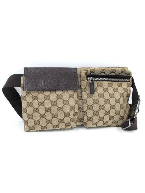 Gucci Handbags - Gucci Belt Bag GG Canvas Leather Brown